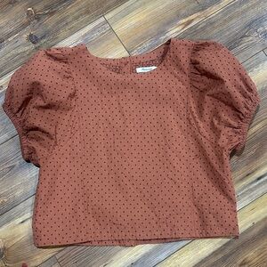 Madewell Terracotta Puff Sleeve Blouse